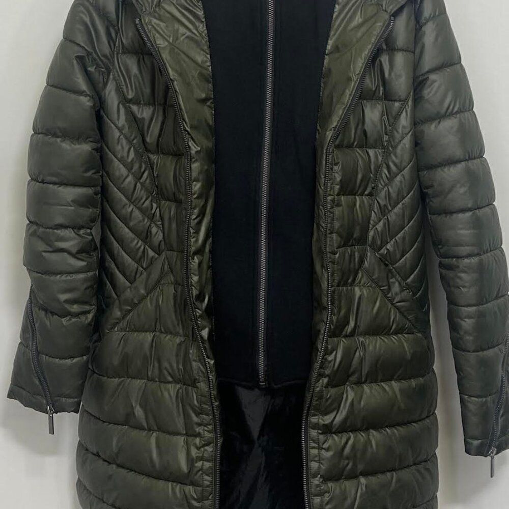 French Connection Jacket Olive Green Hoddie Lined NWOT Medium - Picture 9 of 9